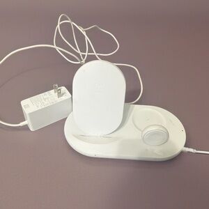 White Wireless Charging Station IPhone with watch